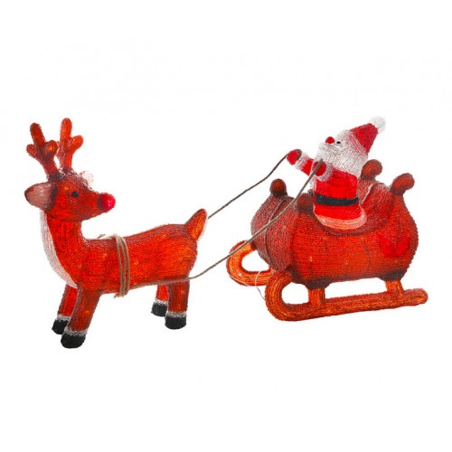 Acrylic Santa Sleigh with Reindeer